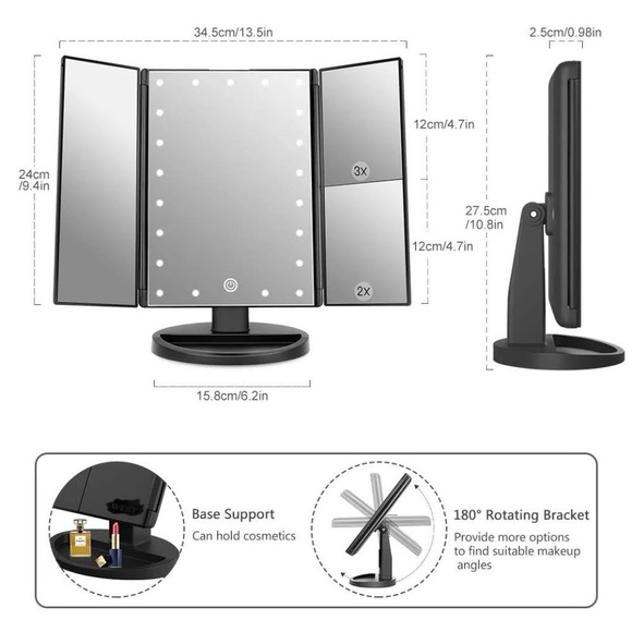 Clearance! / BeatyWorks Adjustable LED Lights Mirror. - Picture 12 of 13